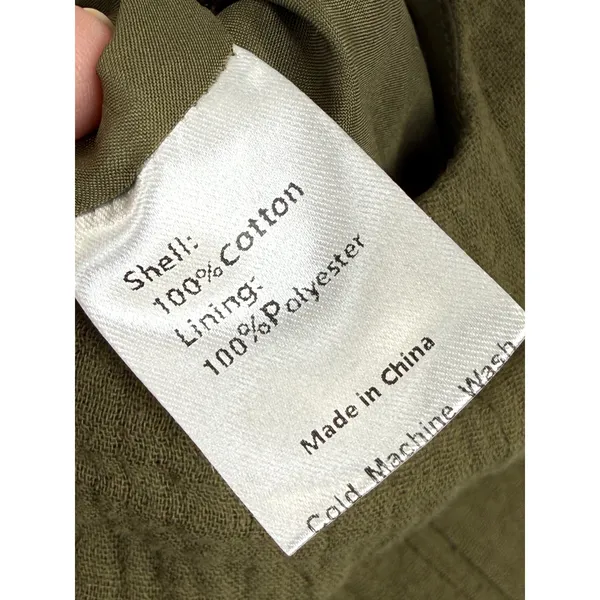 Petal + Pup‎ Womens Olive Green Gauze Wide Leg Sleeveless Jumpsuit Size L - Image 10
