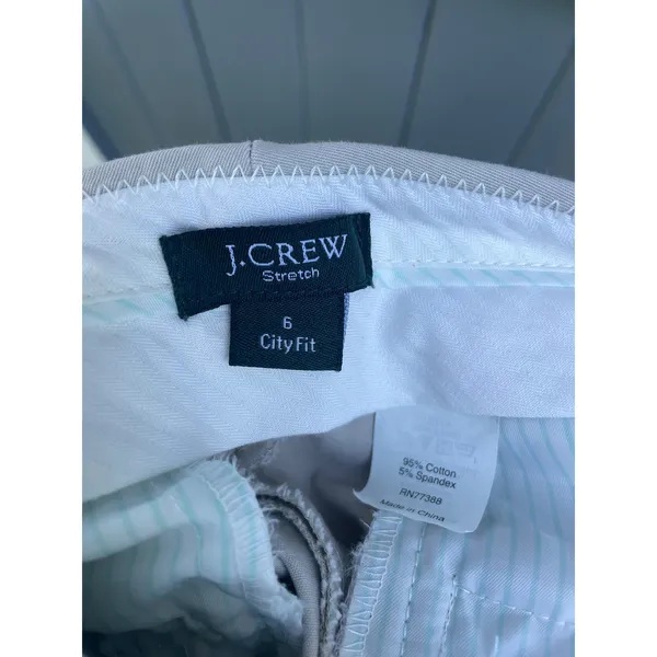 J.Crew City Fit Stretch Trousers Womens 6 Khaki Beige Wide Leg Flare Dress Pants - Image 3