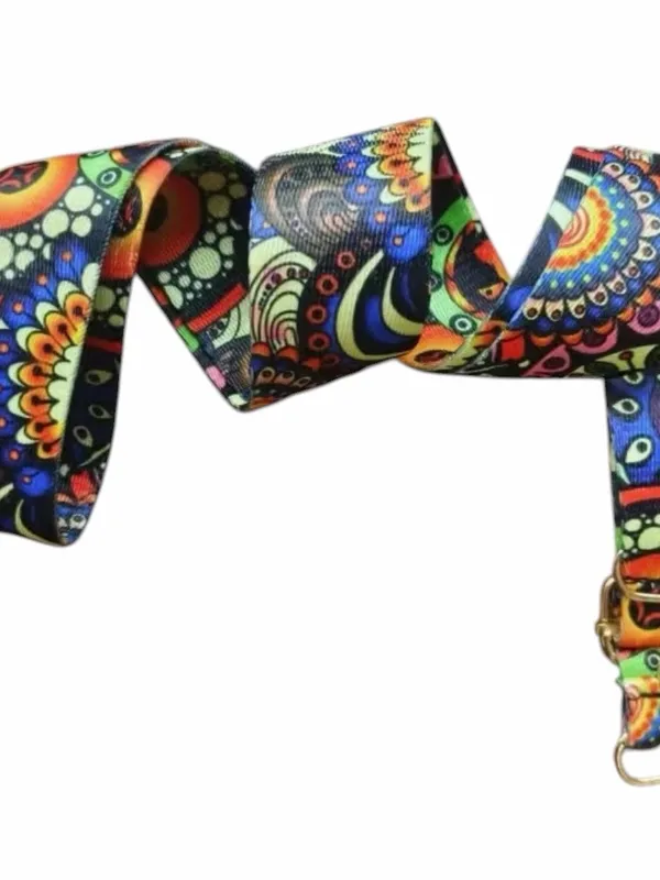 Colorful Mandala Print Adjustable Bag Strap Blue - Image 4