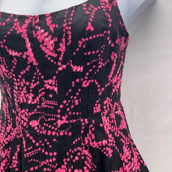Jones New York Fit & Flare Dress Black‎ Pink 10 - Image 5