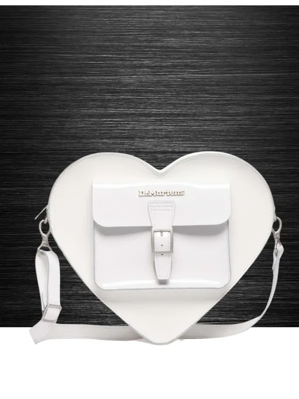 NWT Dr. Martens White Leather Heart Shaped Bag featuring the iconic heart - Image 2