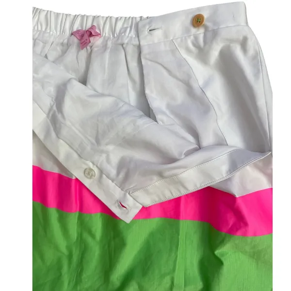 Lilly Pulitzer Colorblock Stripe Mimosa Skirt Scallop Hem Pockets Size‎ Large - Image 5