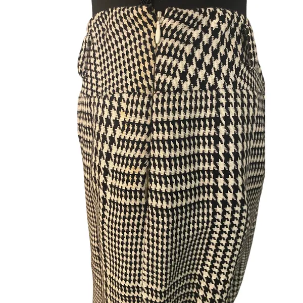 Evan Picone Classic Tailored Black White Houndstooth Plaid Midi Skirt Sze 10 Timeless Career - Image 4