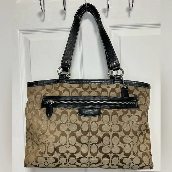 Coach Y2K Brown and Black Signature Tote - Image 3