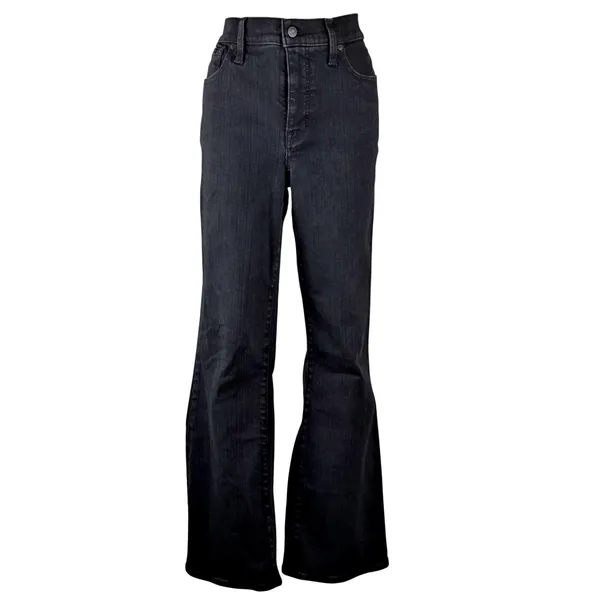 Madewell Mid-Rise Kick Out Black Cropped Stretch Denim Jeans Sz 31T - Image 2