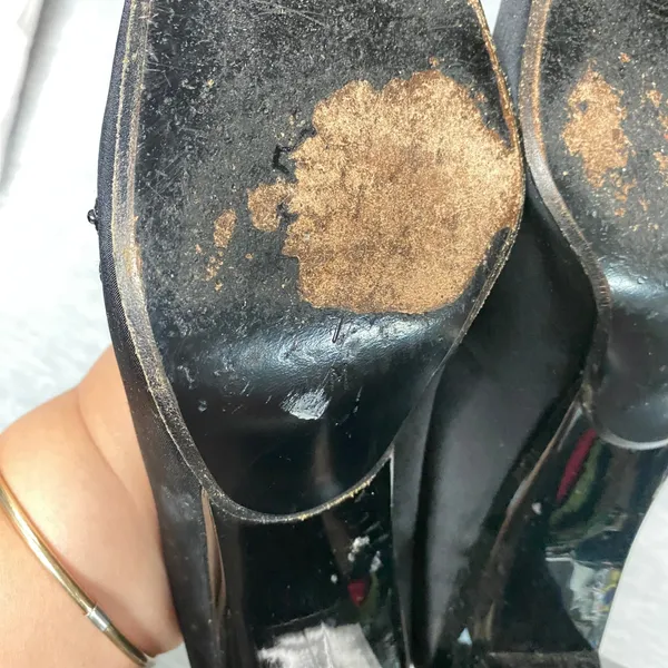 Vintage Sesto Meucci Black Satin‎ Beaded Embellished Mule Heels Sz 7 M Old Money - Image 8