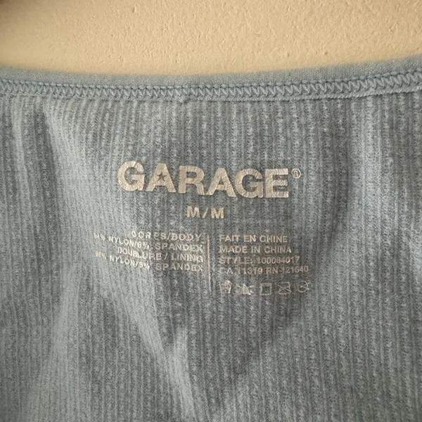 Garage Stella Seamless Plunge Ribbed Baby Blue Tank Top‎ Bralette - Image 4