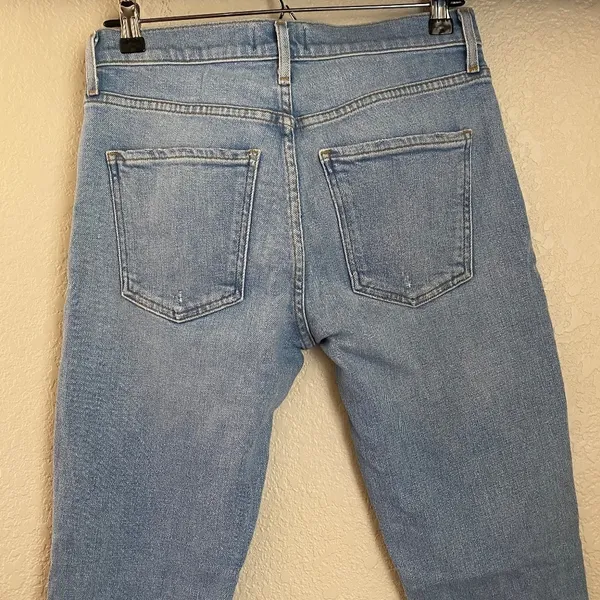 Agolde Toni Mid Rise Straight in‎ Pristine size 26 skinny distressed light wash - Image 7