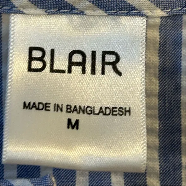 Blair Women's Striped‎ Tunic Top Blue/White V-Neck 3/4 Sleeve M - Image 6