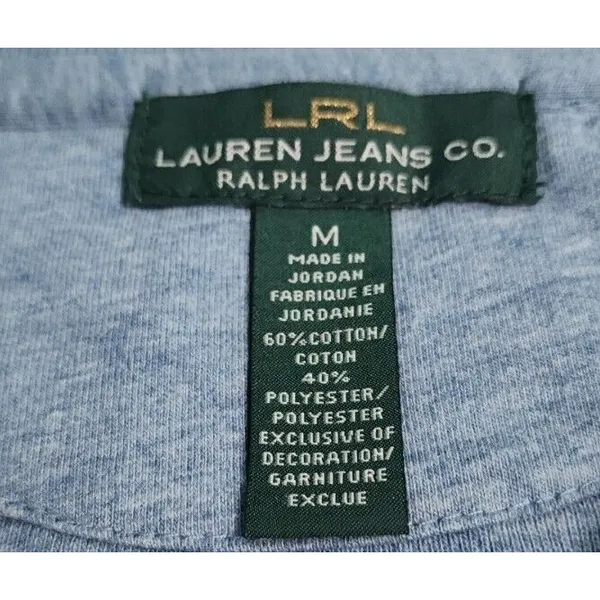 Lauren Ralph Lauren‎ Lace-Up Knit Dress Long Sleeve Casual Comfy Blue M - Image 6