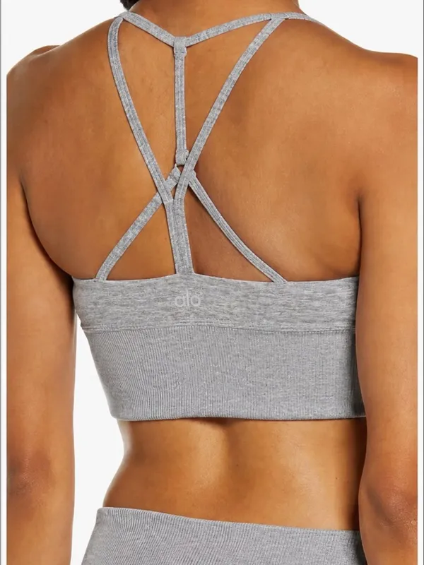 Alo Yoga Lavish Bra in heathered grey L - Image 2