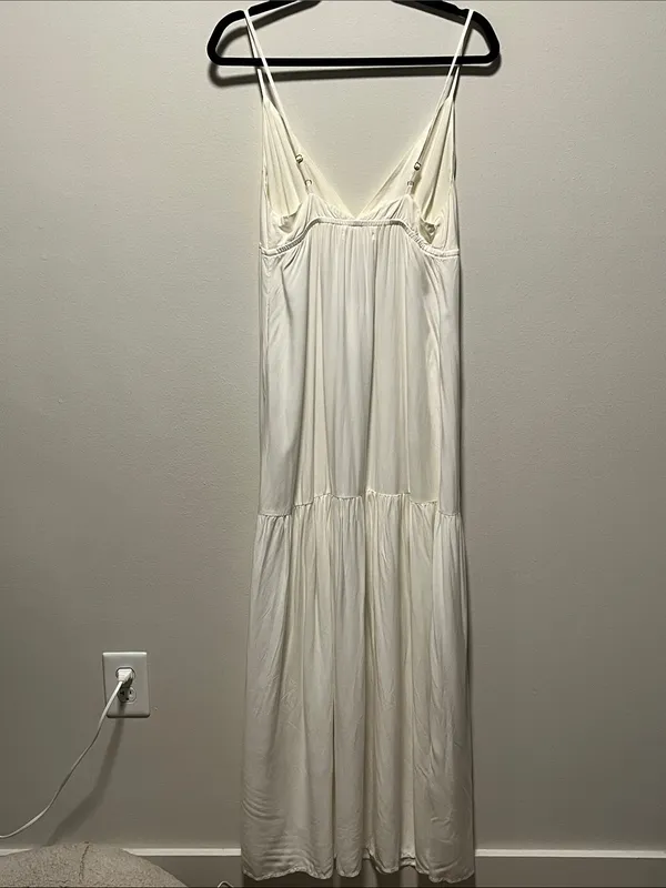 L*SPACE (NWT) Victoria Drawstring Empire Waist Maxi Cover Up Dress, Size Small - Image 6