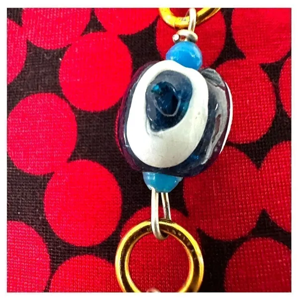 Evil Eye nazar beaded vintage long necklace - Image 3