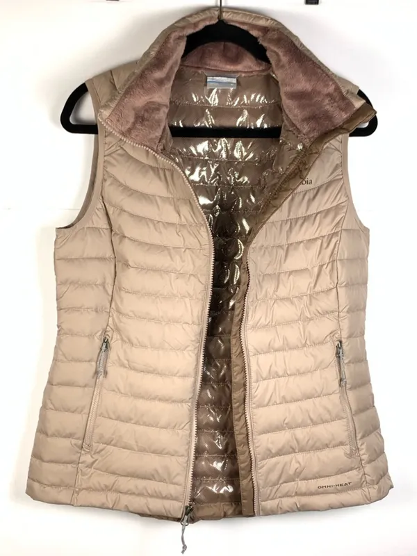 Columbia Omni Heat Womens M Puffer Vest Peach Insulated Reflective Winter - Image 9