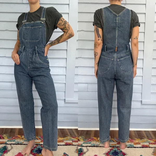 Liz Claiborne Vintage 90s Liz Wear Denim Bib Overalls - Image 4
