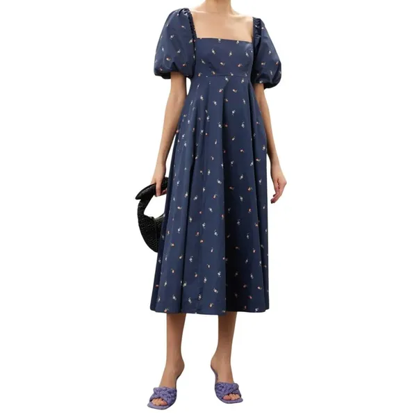 Hill House Home Matilda Dress in Navy Floral, Size XXS​ - Image 2