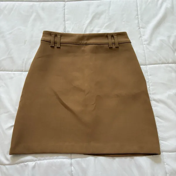 Zara Mini Skirt Womens XS Brown‎ Pockets Officechic Corpcore Business Casual - Image 9