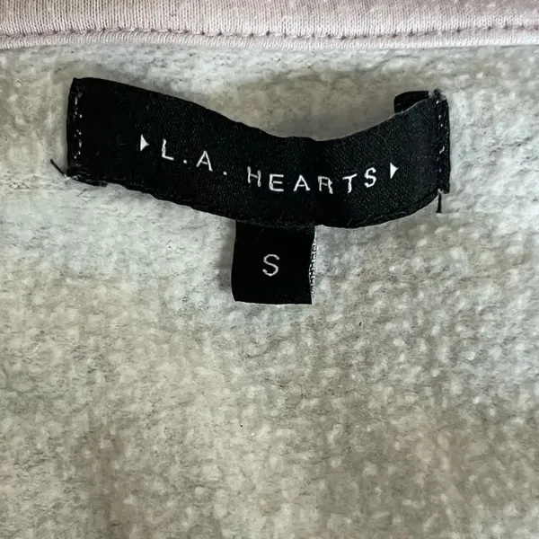 L.A. Hearts Grey and Purple Cropped Sweatshirt Women’s Small - Image 2