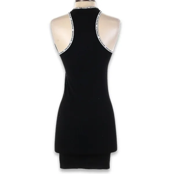 Iets Frans Black Bodycon Dress Logo Tape Racerback Mini Sporty Athletic S NWOT - Image 6