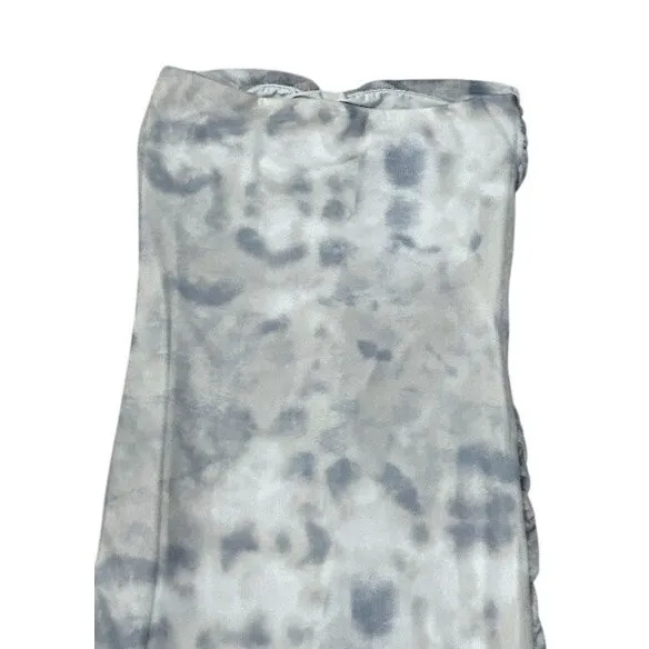 Zara Womens Strapless Ruched Mesh Maxi Dress Gray White Glam Luxe Sultry Small‎ - Image 10