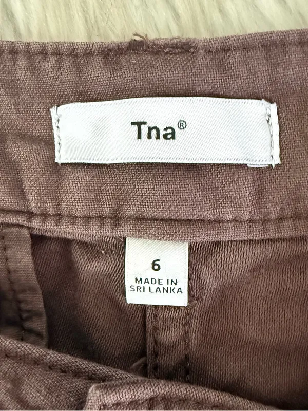Aritzia Tna Cotton Cargo Pants Brown Utility Parachute Joggers Size 6 - Image 7