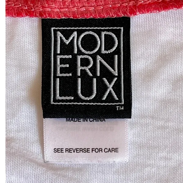 Modern Lux L USA Graphic Sheer Cropped T-Shirt Red White Blue Patriotic Preppy - Image 6