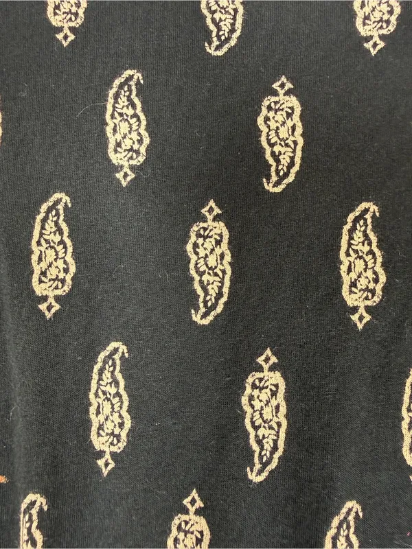 Garnet Hill Black Print Smocked Waist Maxi Dress M - Image 9