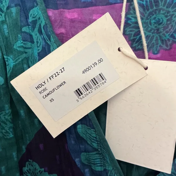 Fruch Paris Holy Camouflower Midi Dress XS Multi Color Floral Button Front NEW - Image 8