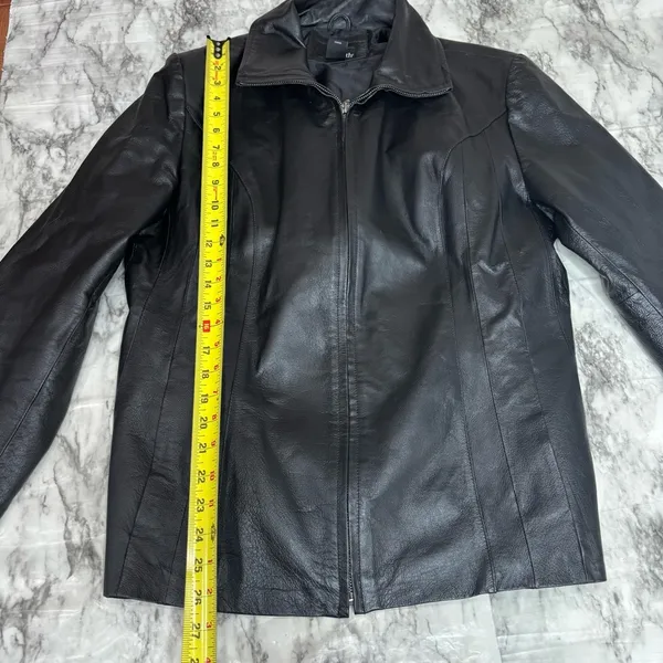 East 5th Genuine Leather Y2K Vintage Black Zip Up Jacket Coat size XL - Image 4