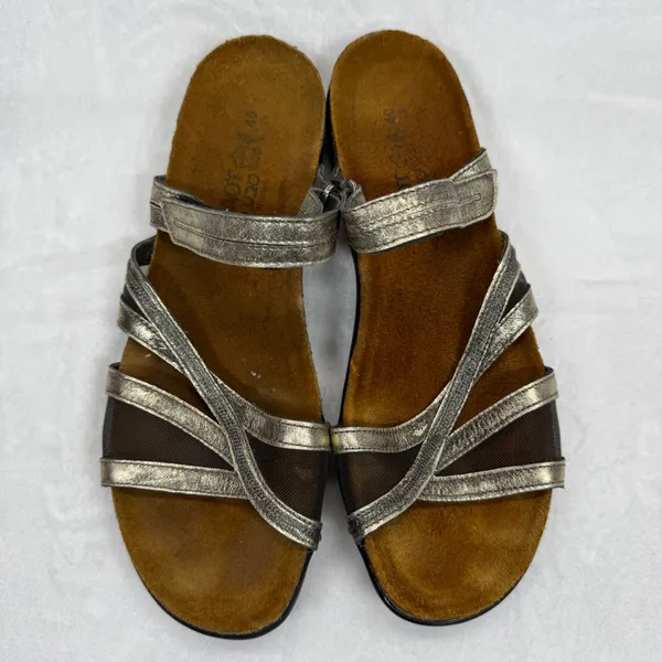 Naot Yarrow Sandals Metallic‎ Leather Comfort Adjustable Strap Size 40 - Image 5