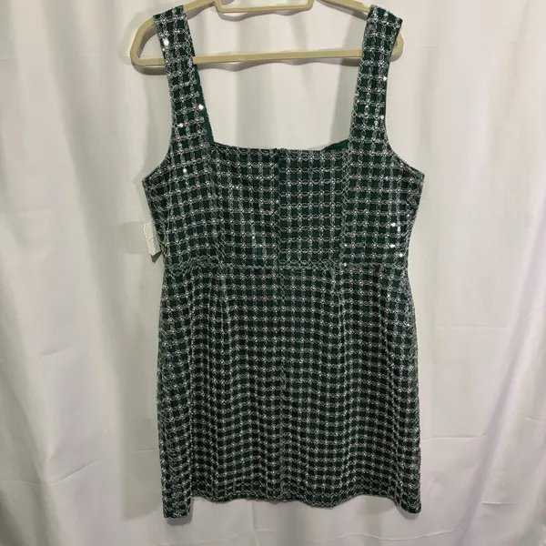 Altar’d State Women’s Green Beaded Mateo Mini Dress Square Neck XXL Homecoming - Image 12