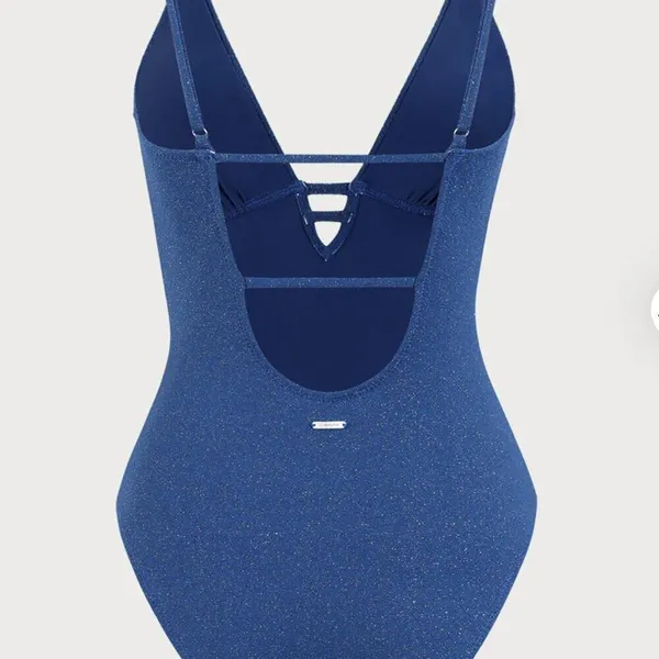 BERLOOK Blue Lurex Backless One-Piece Swimsuit 05 - Image 7