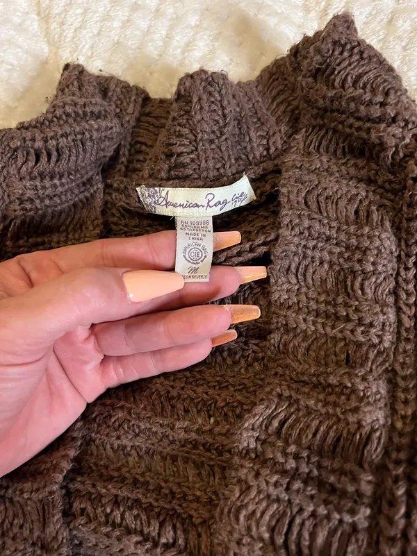 American Rag Medium  Brown Knit Bolo - Image 3