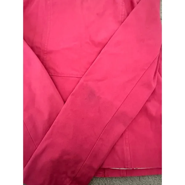Vintage 2005 Old Navy Pink Cotton Blazer Polka‎ Dot Lining Y2K Barbiecore Small - Image 4