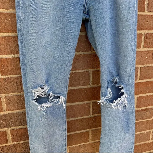 Agolde Toni Light Wash Denim Distressed Jeans Size 24 - Image 6