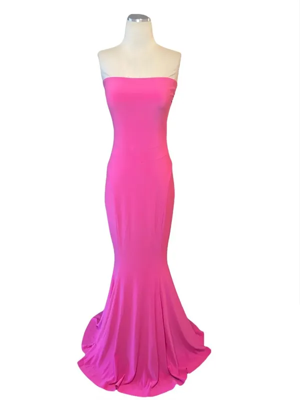 Norma Kamali Strapless Fishtail Gown in Orchid Pink XXSmall Womens Maxi - Image 4