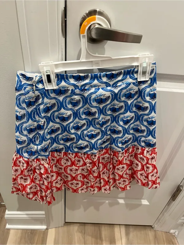 NWT Farm Rio Stamp Mix Ruffle Mini Skirt S - Image 6