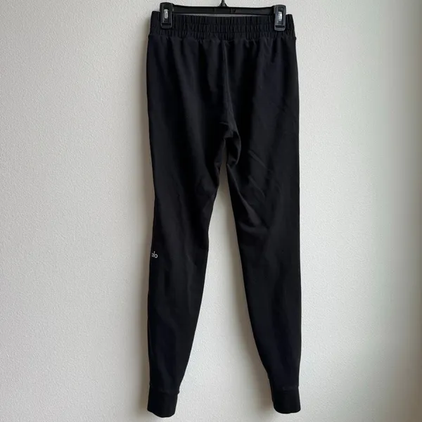 Alo Women Sweatpant Medium? Black Drawstring Waist Modal Athleisure Jogger Logo - Image 4