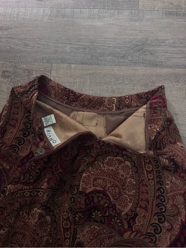 VINTAGE • Orvis • Midi Skirt • Size 6 • Paisley Print • Brown - Image 7