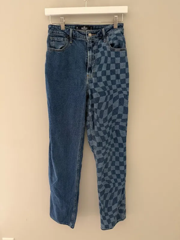 Hollister Ultra High Rise Checkered 90s Straight Jeans 3R - Image 3