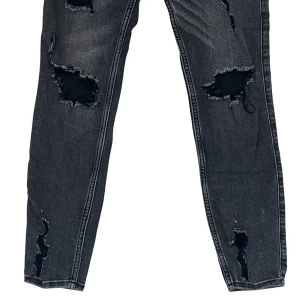 Hollister Juniors 5R Jeans Black High Rise Super Skinny Distressed Stretch - Image 5