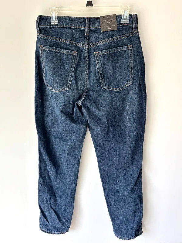 Banana Republic Curvy Straight High Rise Ankle Jeans Dark Wash Denim NWT - Image 8