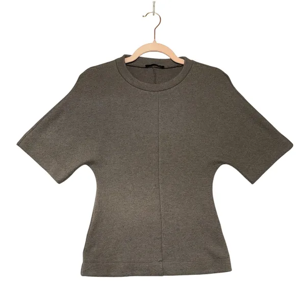 Zara Knit 2 Piece Set Top and Pants Taupe Brown‎ Seam Detail Medium - Image 2