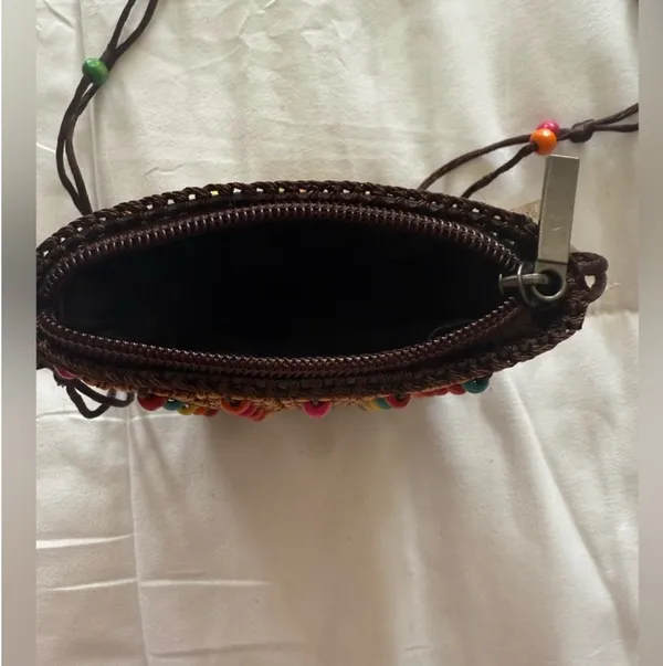 Colorful Beaded Crossbody bag Brown - Image 7