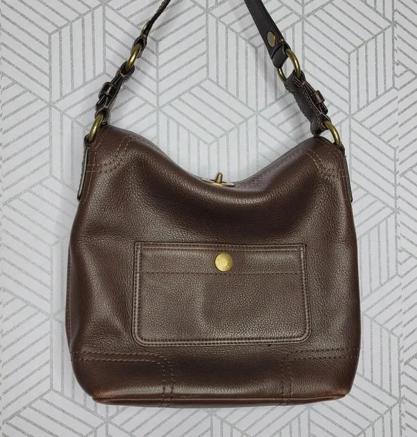 Coach Chelsea Brown Leather Turn Lock - Image 11