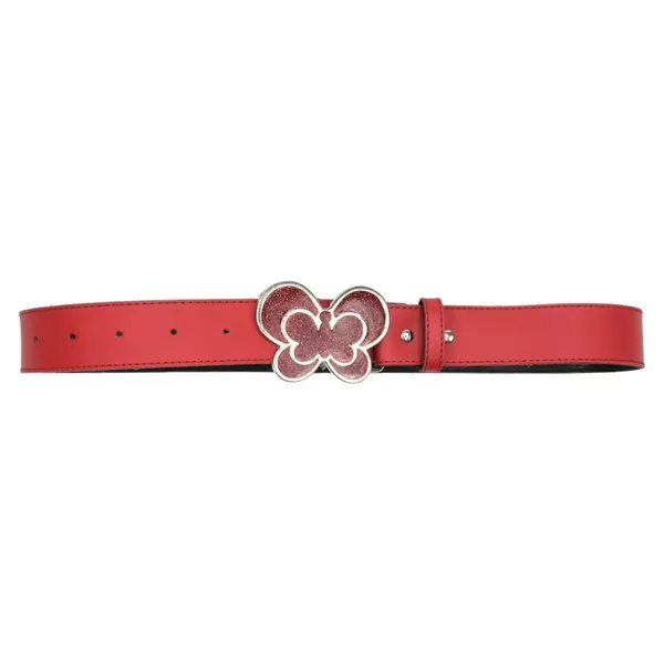 Vintage 90s Red Belt with Sparkly Butterfly Buckle - Image 2