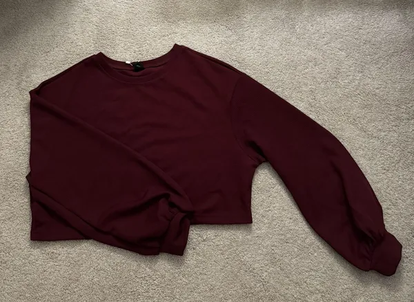 Maroon Crop Sweater Red - Image 3