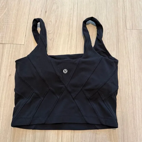 Lululemon Nulu Fold Tight Crop Yoga Tank Black - Image 5