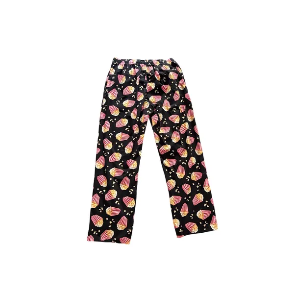 Old Navy Popcorn Print Pajama Pants Women's Medium Black Lounge Sleep Pants - Image 7