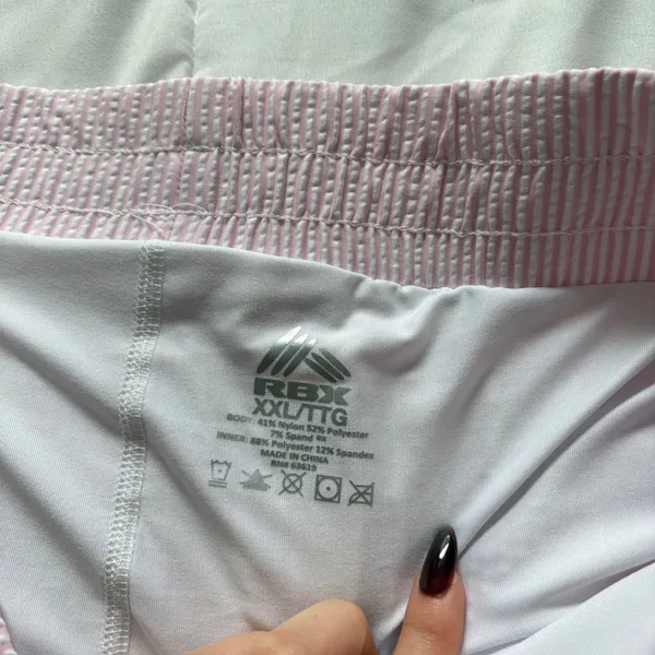 RBX Pink White Seersucker Active Skort XXL Tennis Golf Skirt Pockets Pickleball - Image 3